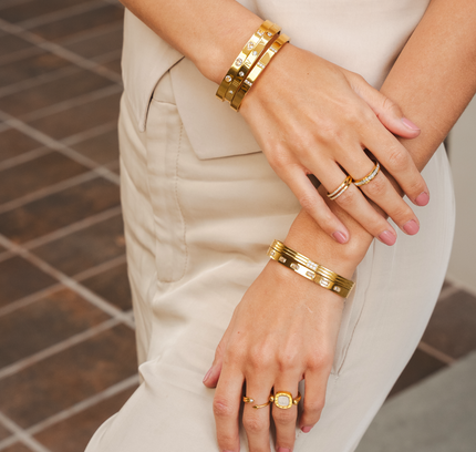 Pulsera de Piedra Numérica - Oro