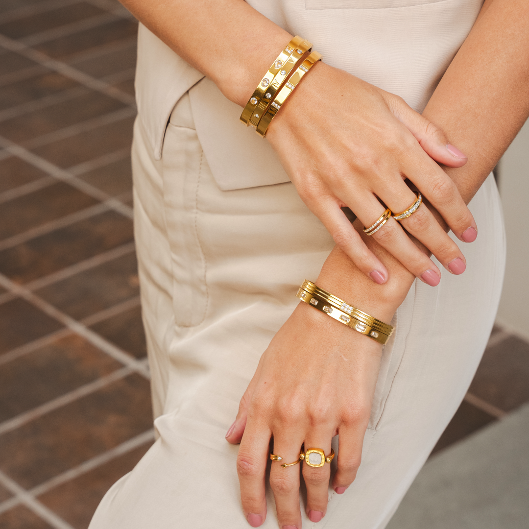 Pulsera de Piedra Numérica - Oro