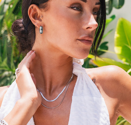 Doble Cadena de Serpiente en Plata - Collar Elegante
