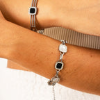 Pulsera Monocromática de Cadena de Clips Cuadrada - Plata