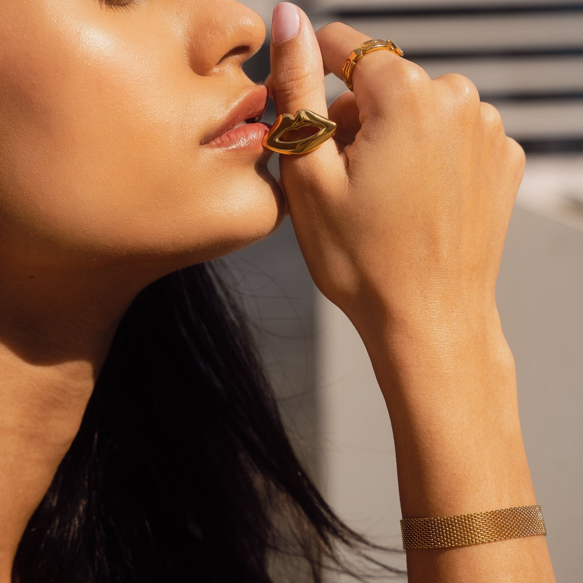 Pulsera de Bucle de Malla - Oro