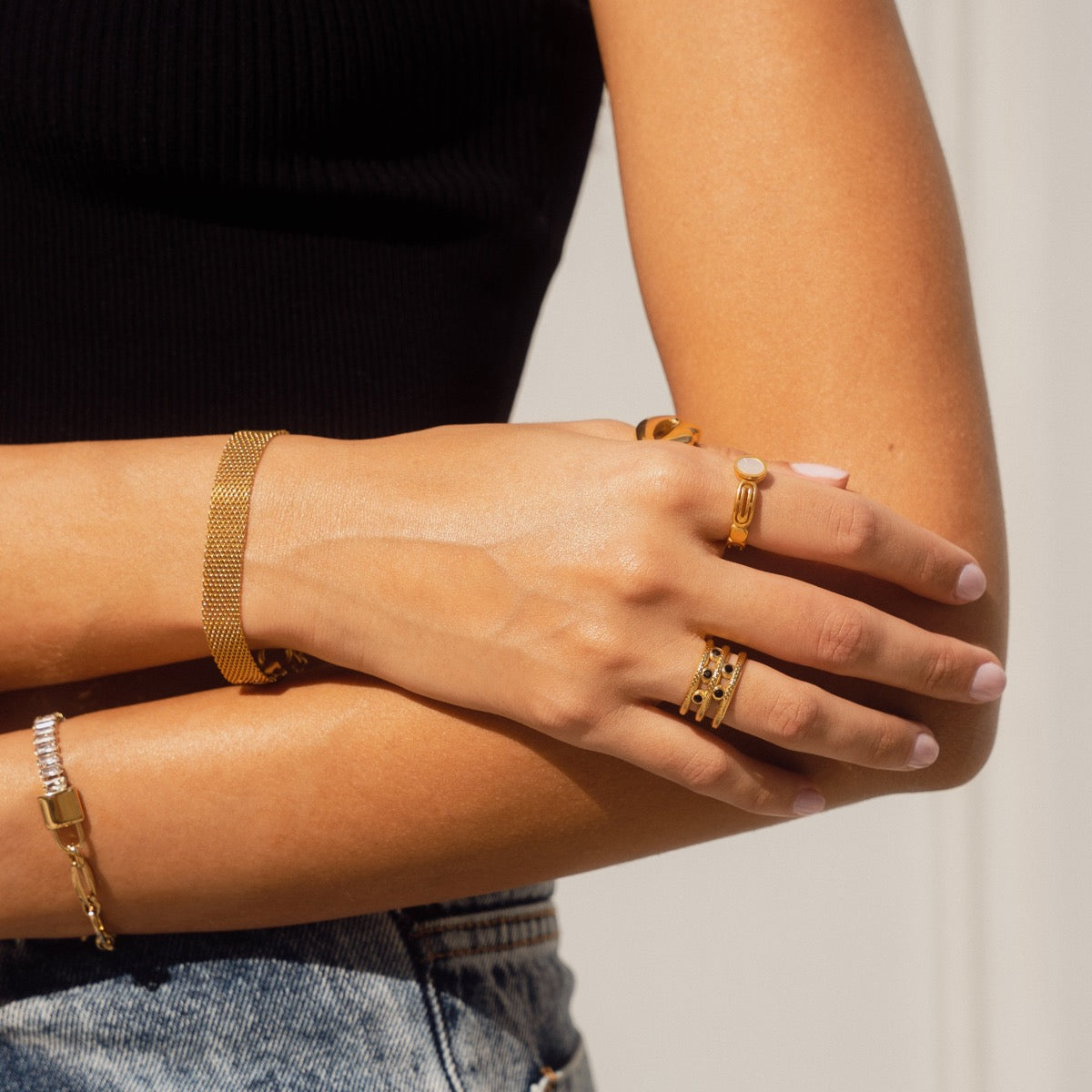 Pulsera de Bucle de Malla - Oro