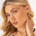 Pendientes de Anillos Enlazados Latinos - Dorado