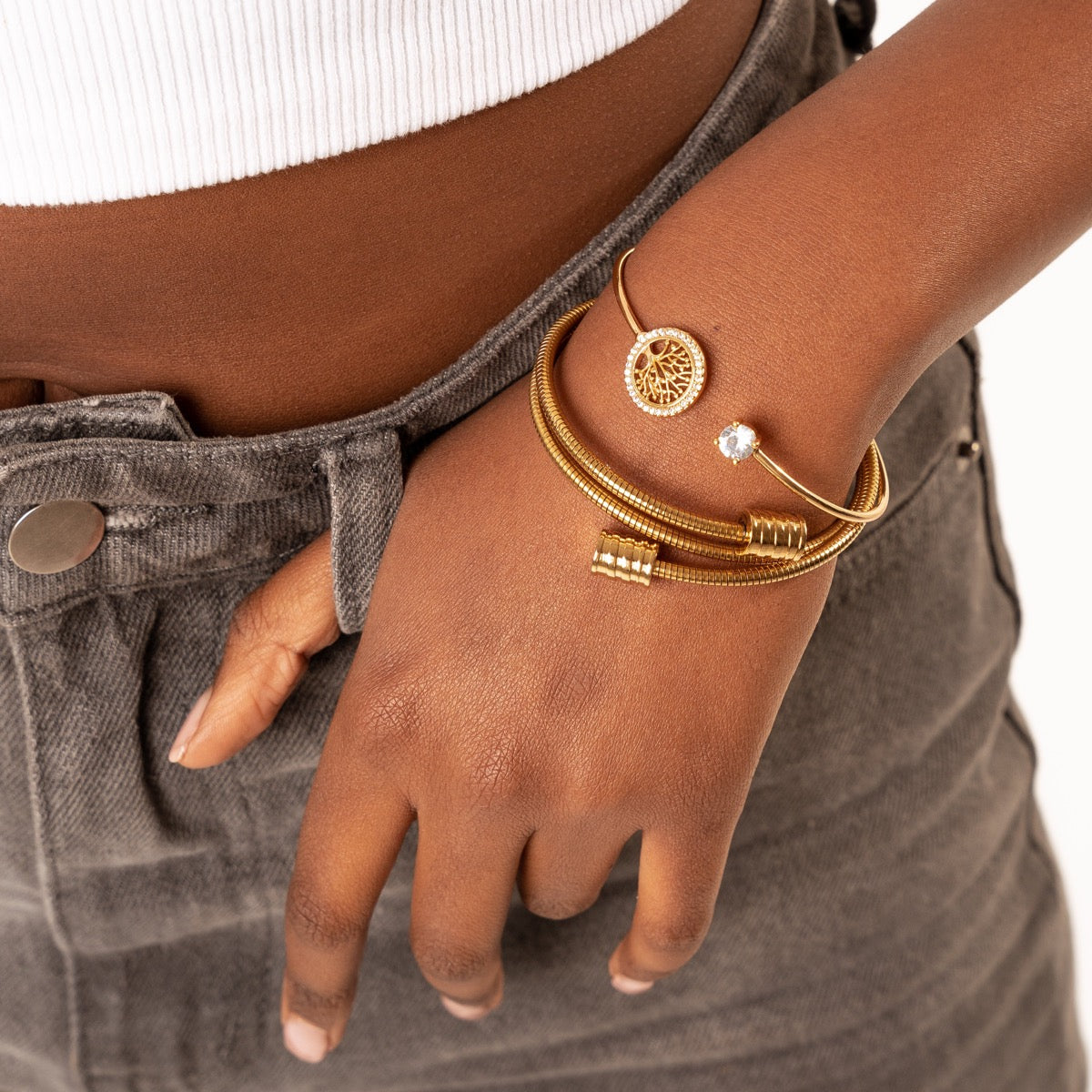 Pulsera Bangle Twist - Dorada