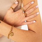 Pulsera con Clip Colgante de Árbol de la Vida en Oro