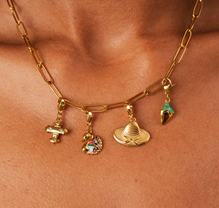 Mosaico de Cisne en Collar - Oro Encantador