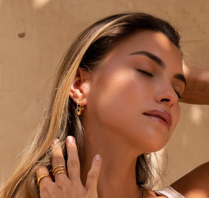 Aros con Números Huecos - Oro