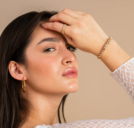 Brazalete Baguette de CZ en Oro