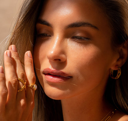 Aros con Números Huecos - Oro