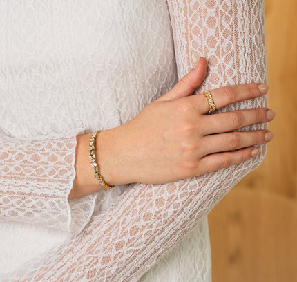 Brazalete Baguette de CZ en Oro