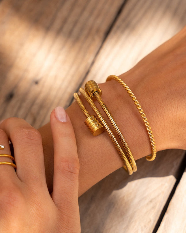 Pulsera Bangle Twist - Dorada