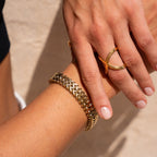 Pulsera Texturizada Eden en Baño de Oro de 18K