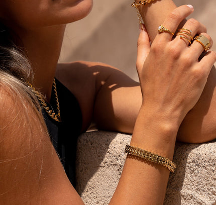 Pulsera Texturizada Eden en Baño de Oro de 18K