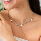Oval Angellica Pendant Necklace - Silver