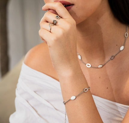 Oval Angellica Pendant Necklace - Silver