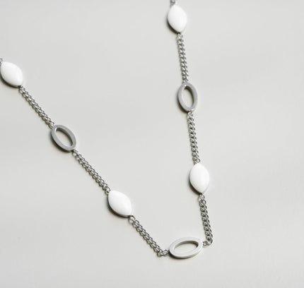 Oval Angellica Pendant Necklace - Silver