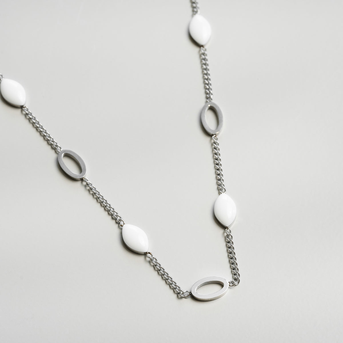 Oval Angellica Pendant Necklace - Silver
