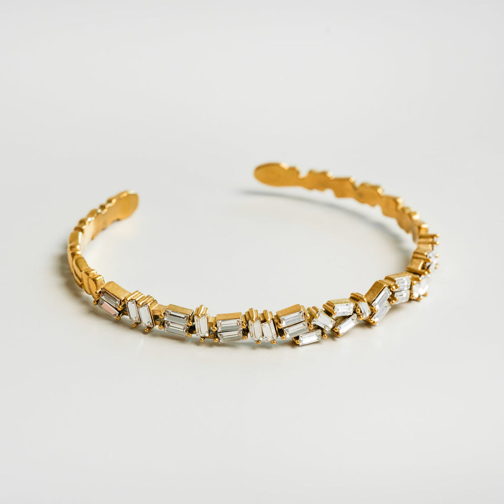 Brazalete Baguette de CZ en Oro