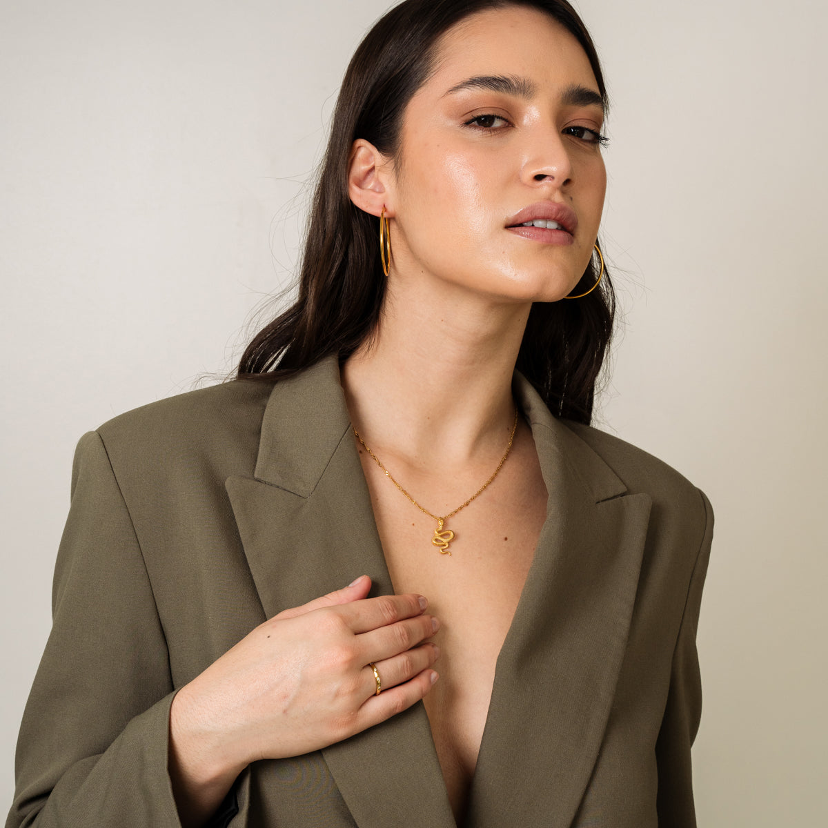 Collar de Oro con Colgante de Serpiente