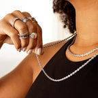 Collar de Cuerda con Cadena - Color Plata