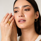 Pendientes Aros Texturizados Asimétricos - Oro