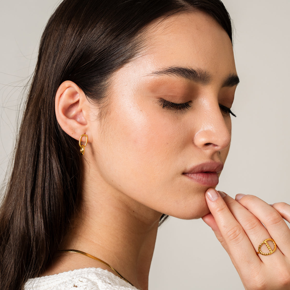 Aros Doble Enlace en Oro