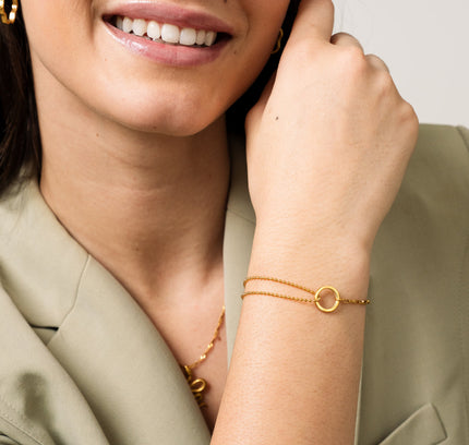 Pulsera de Tenis con Colgante - Oro