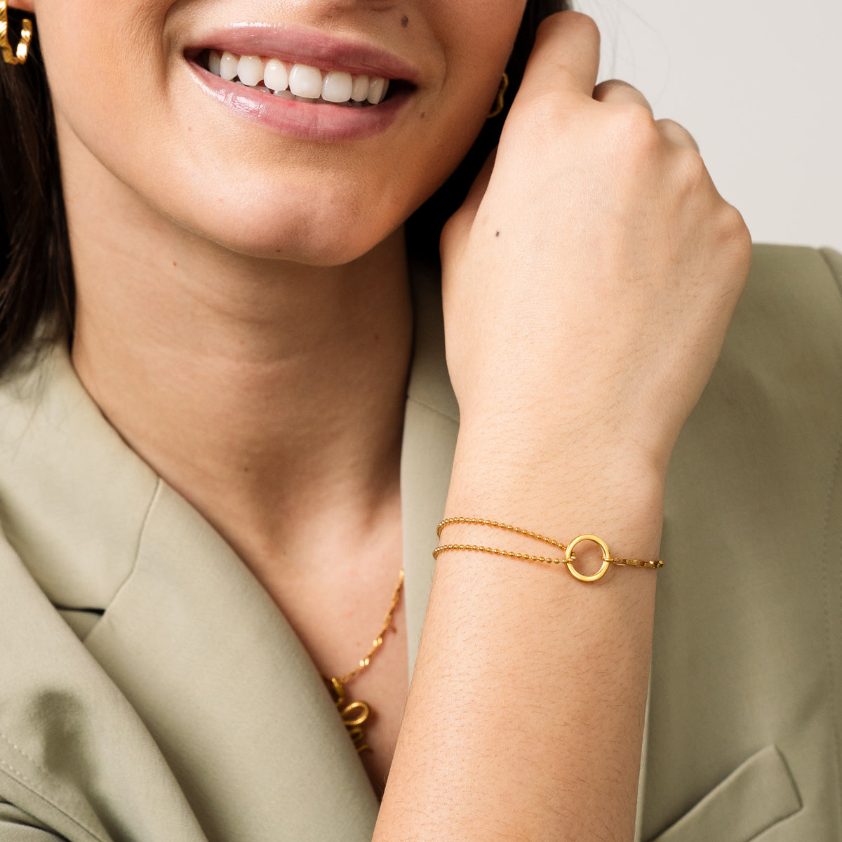 Pulsera de Tenis con Colgante - Oro