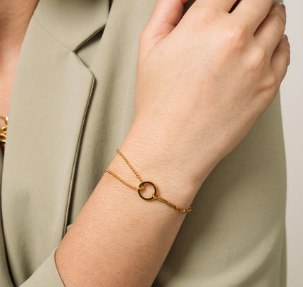 Pulsera de Tenis con Colgante - Oro