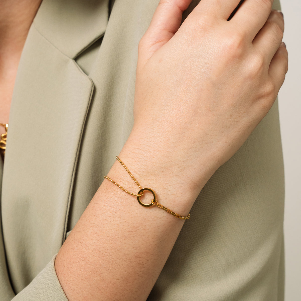 Pulsera de Tenis con Colgante - Oro