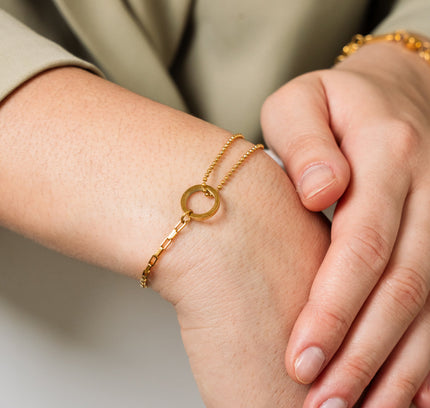 Pulsera de Tenis con Colgante - Oro