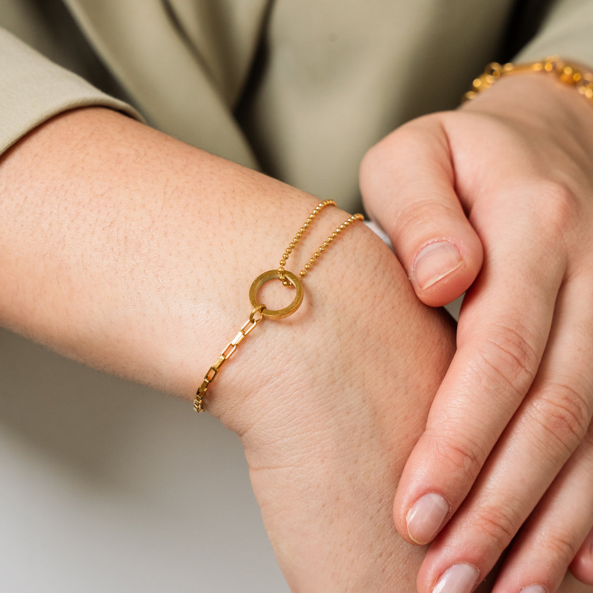 Pulsera de Tenis con Colgante - Oro