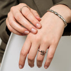 Brazalete de Bambú con Acabado en Plata