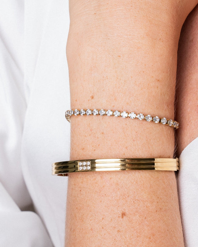 Pulsera de Tenis en Oro - Cadena Elegante