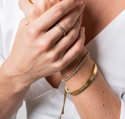 Pulsera de Tenis en Oro - Cadena Elegante