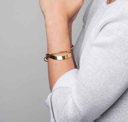 Woven Bangle Bracelet - Gold