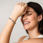 Pulsera de Brazalete de Piedra de Hiedra en Plata