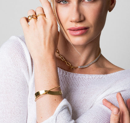 Woven Bangle Bracelet - Gold