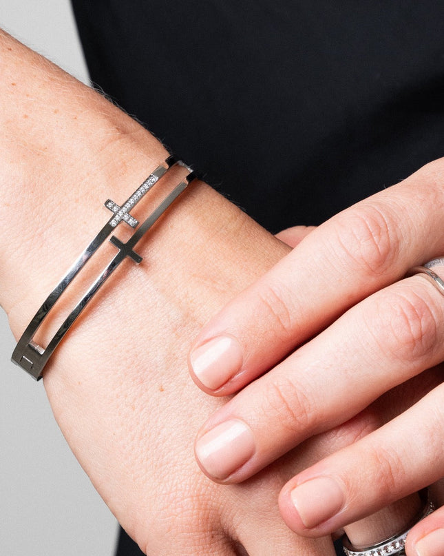 Pulsera de Brazalete de Piedra Sión en Plata