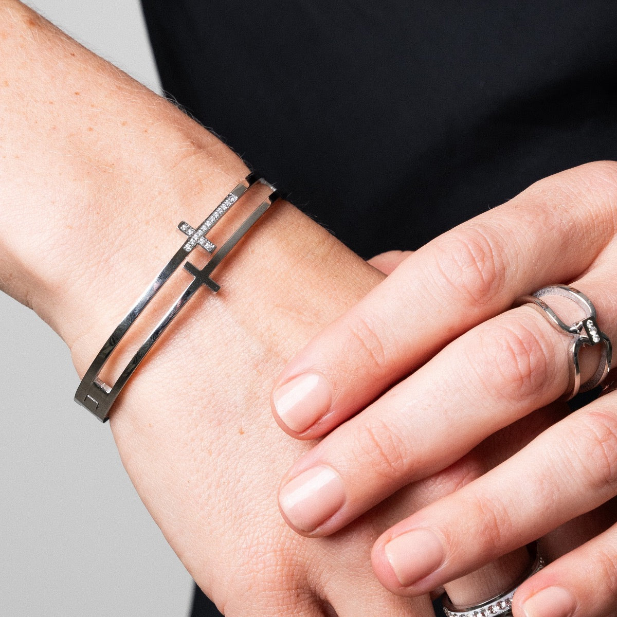 Pulsera de Brazalete de Piedra Sión en Plata
