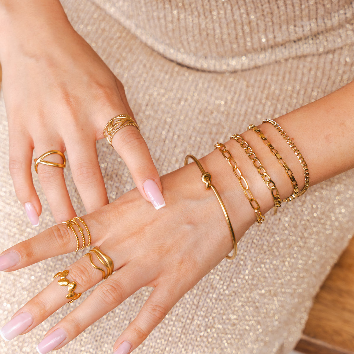 Set de Pulseras Esenciales 2 - Dorado