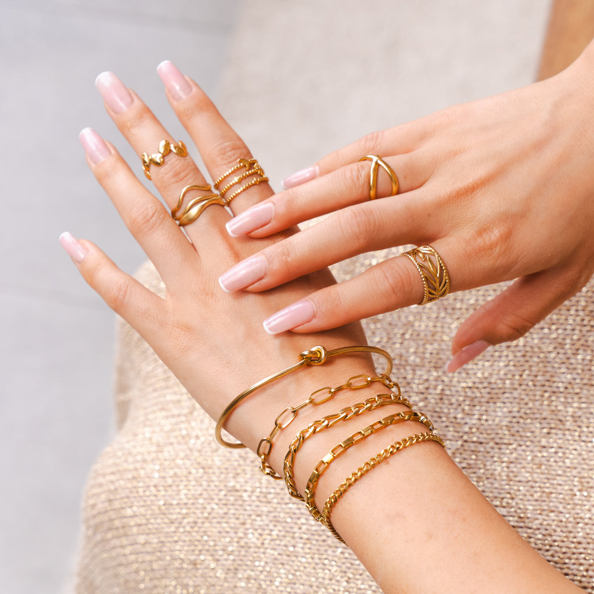 Set de Pulseras Esenciales 2 - Dorado