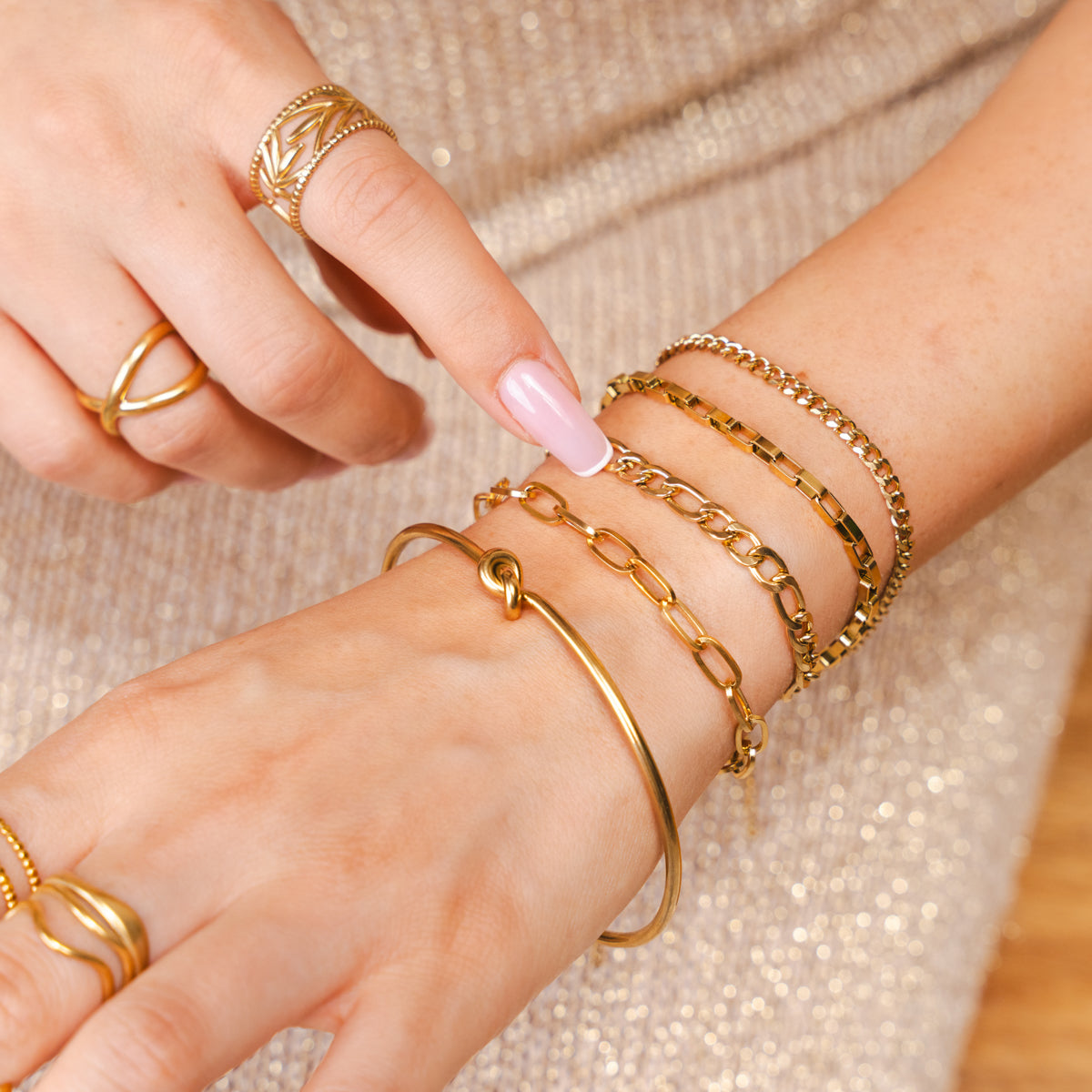 Set de Pulseras Esenciales 2 - Dorado