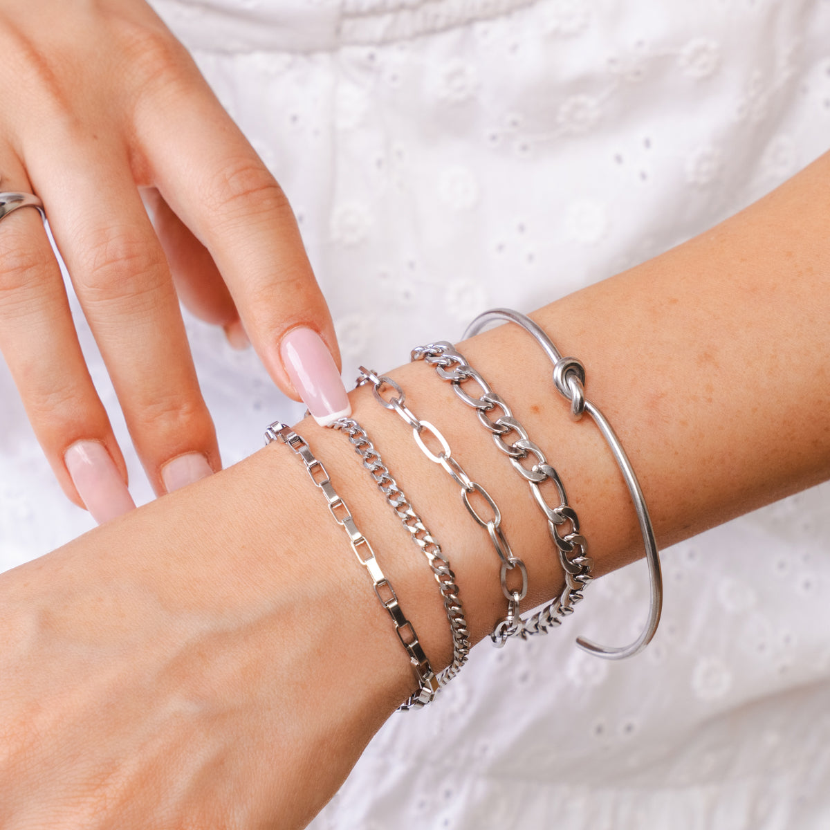 Set de Pulseras Esenciales 2 - Plata