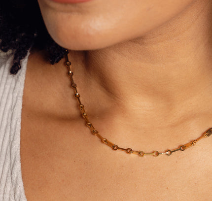 Collar de Cadena con Clip para Tableta - Color Oro
