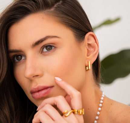 Pendientes Nova en Baño de Oro de 18K