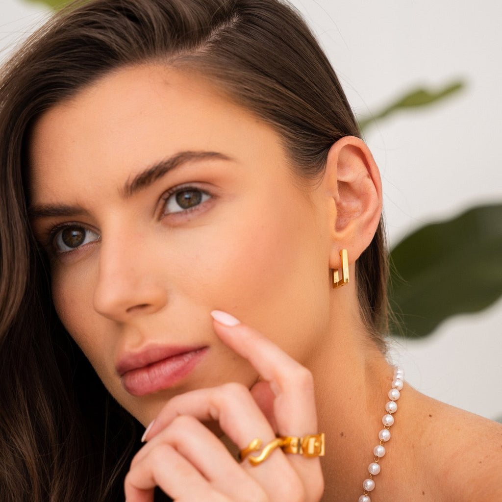 Pendientes Nova en Baño de Oro de 18K