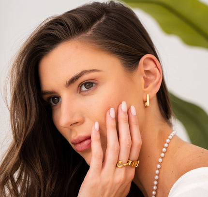 Pendientes Nova en Baño de Oro de 18K
