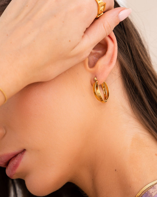 Pendientes Aro Talia en Baño de Oro de 18K