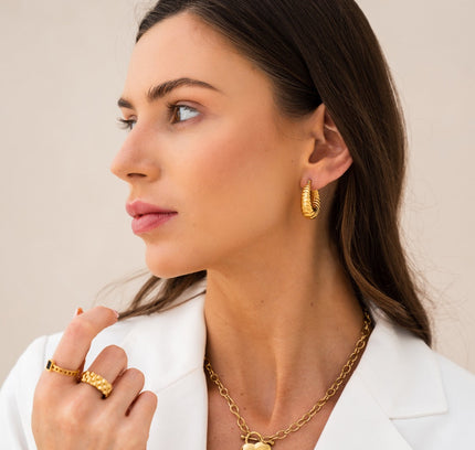 Aros Croissant en Oro